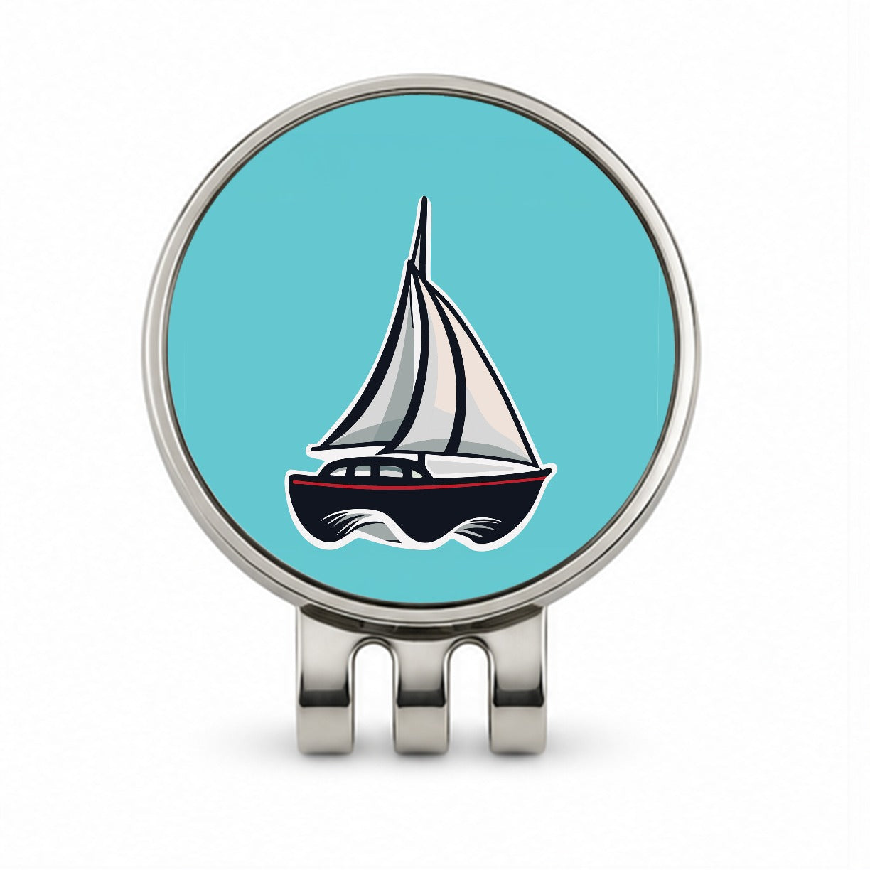 Sailboat Sail Boat Sailing Cute Golf Hat Clip with Ball Marker