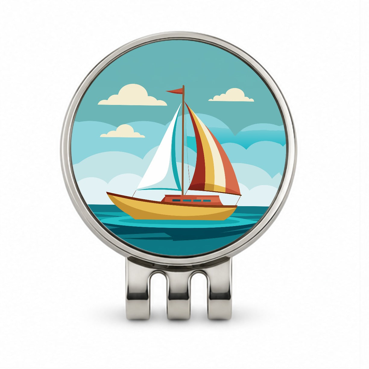 Sailboat Sailing Cute Golf Hat Clip with Ball Marker