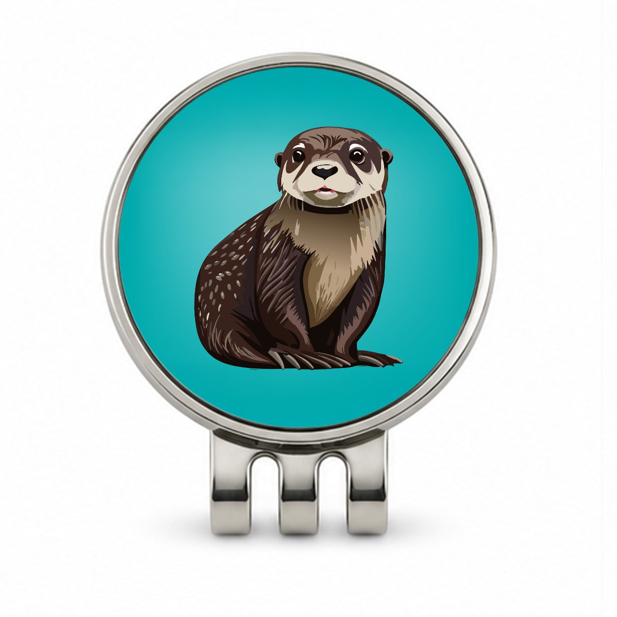 Sea Otter Cute Ocean Animal Golf Hat Clip with Ball Marker