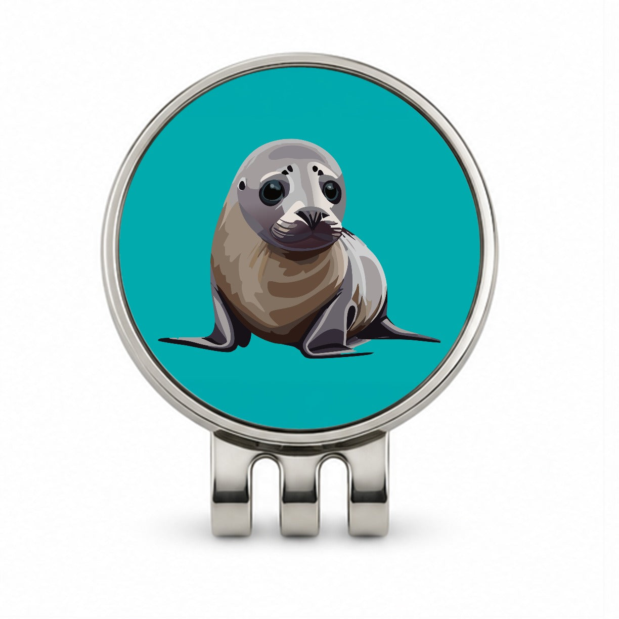 Seal Ocean Animal Cute Golf Hat Clip with Ball Marker