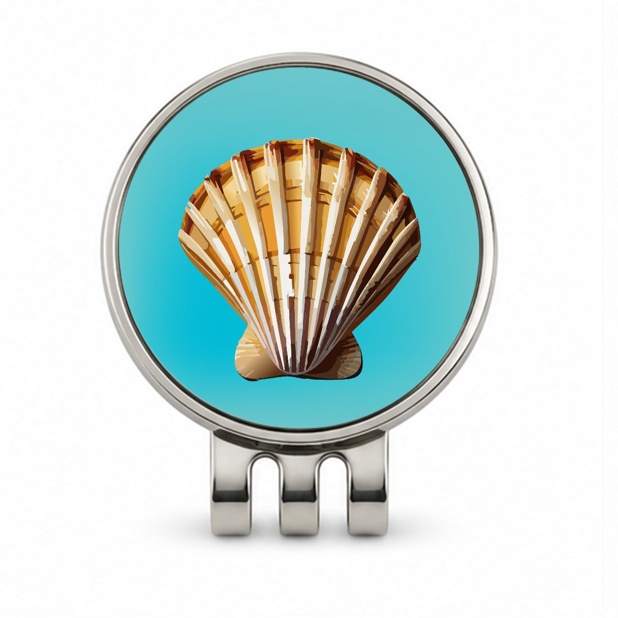 Seashell Sea Shell Ocean Beach Golf Hat Clip with Ball Marker
