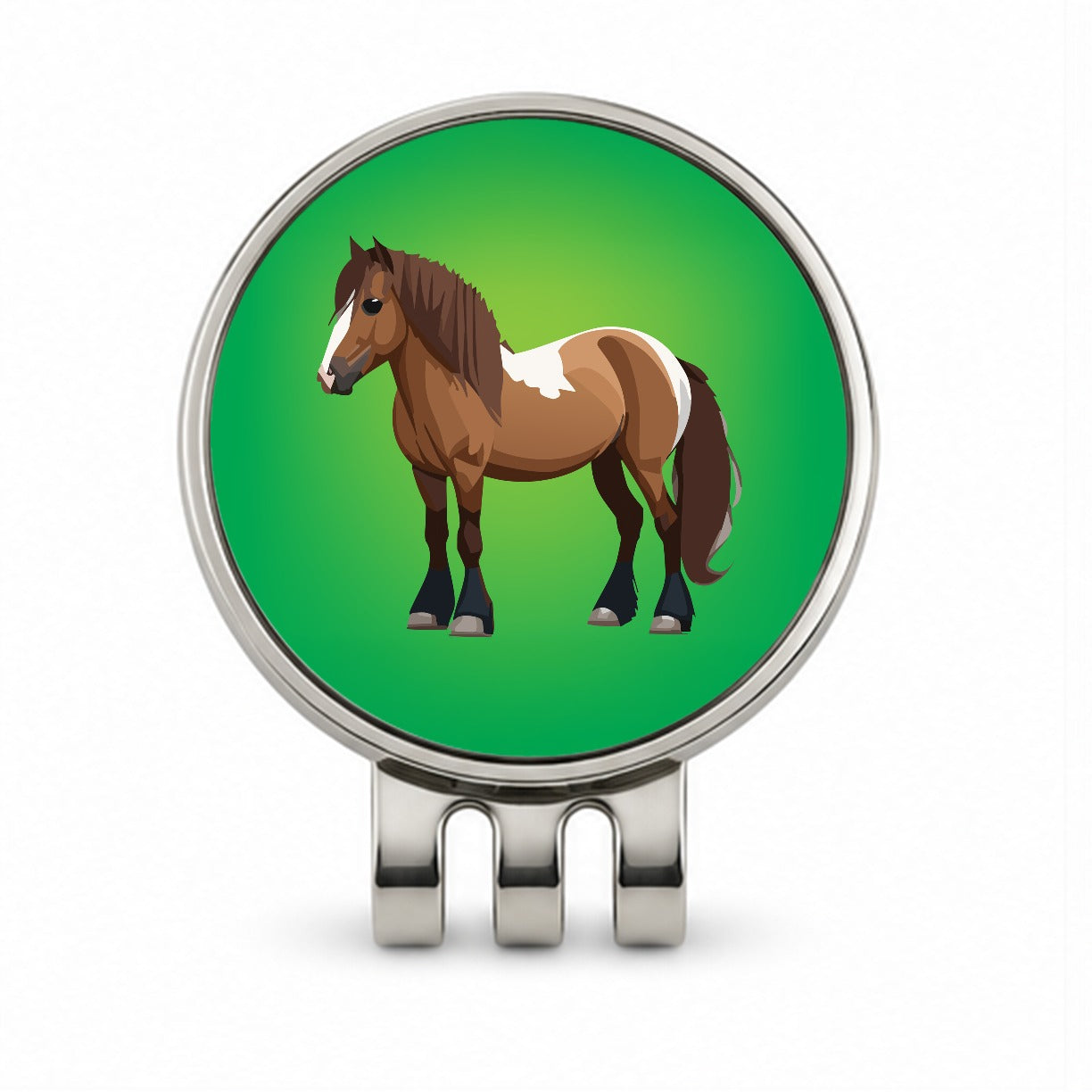 Shetland Pony Horse Standing Golf Hat Clip with Ball Marker