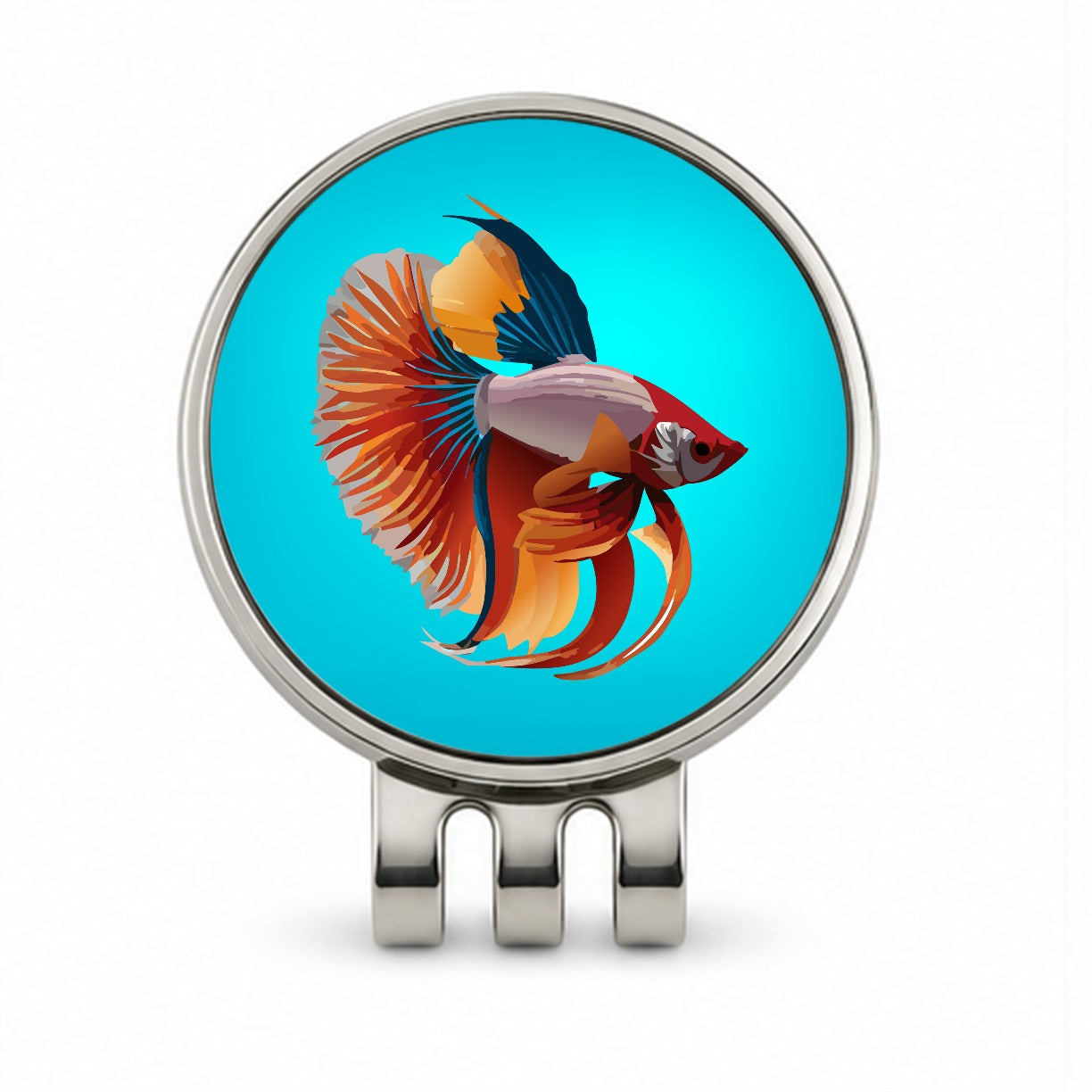 Siamese Fighting Fish Betta Freshwater Golf Hat Clip with Ball Marker
