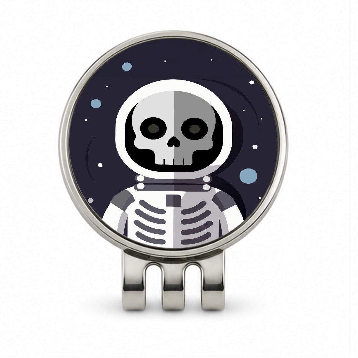 Skeleton in Space Suit Astronaut Golf Hat Clip with Ball Marker