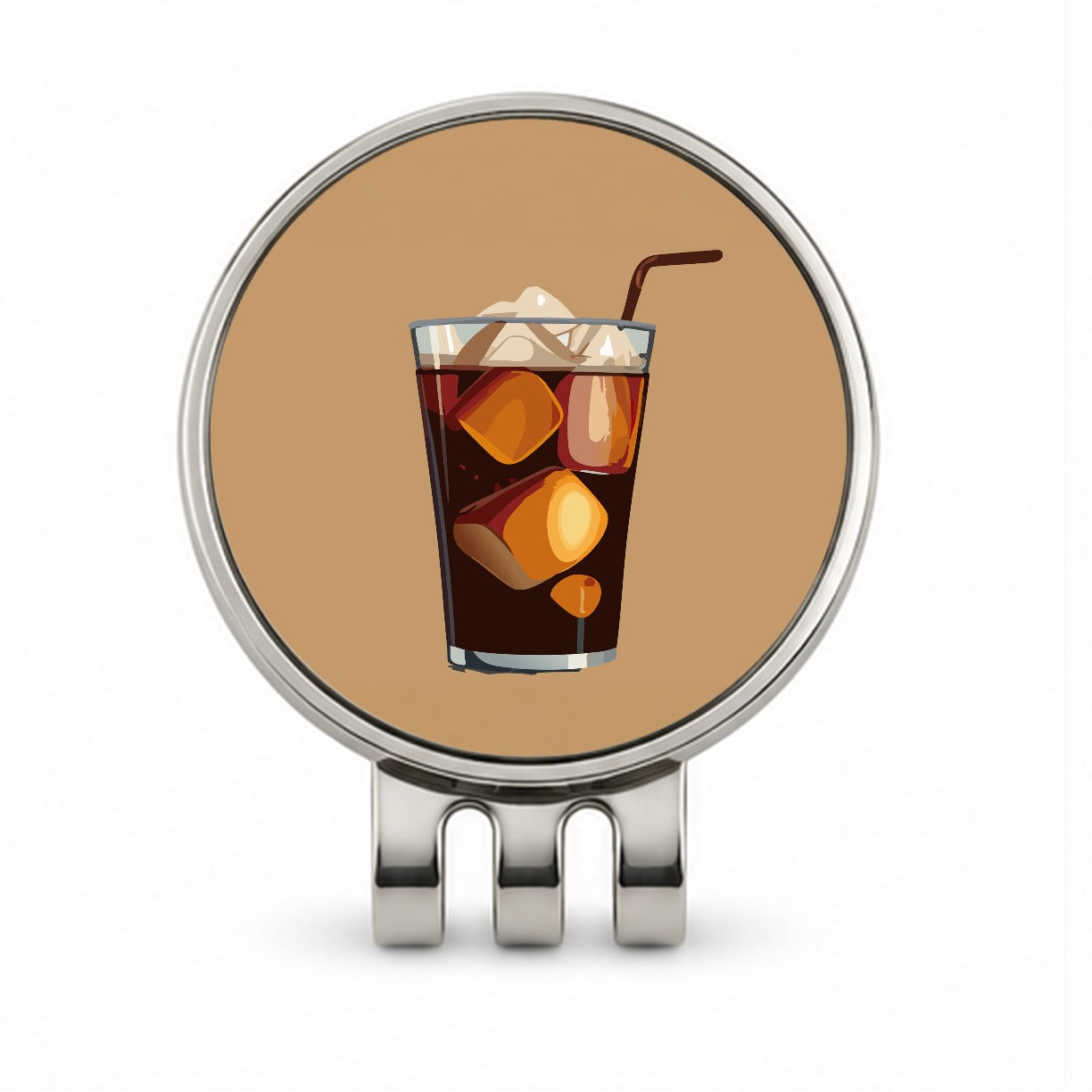 Soda Cola Pop Soft Drink Golf Hat Clip with Ball Marker