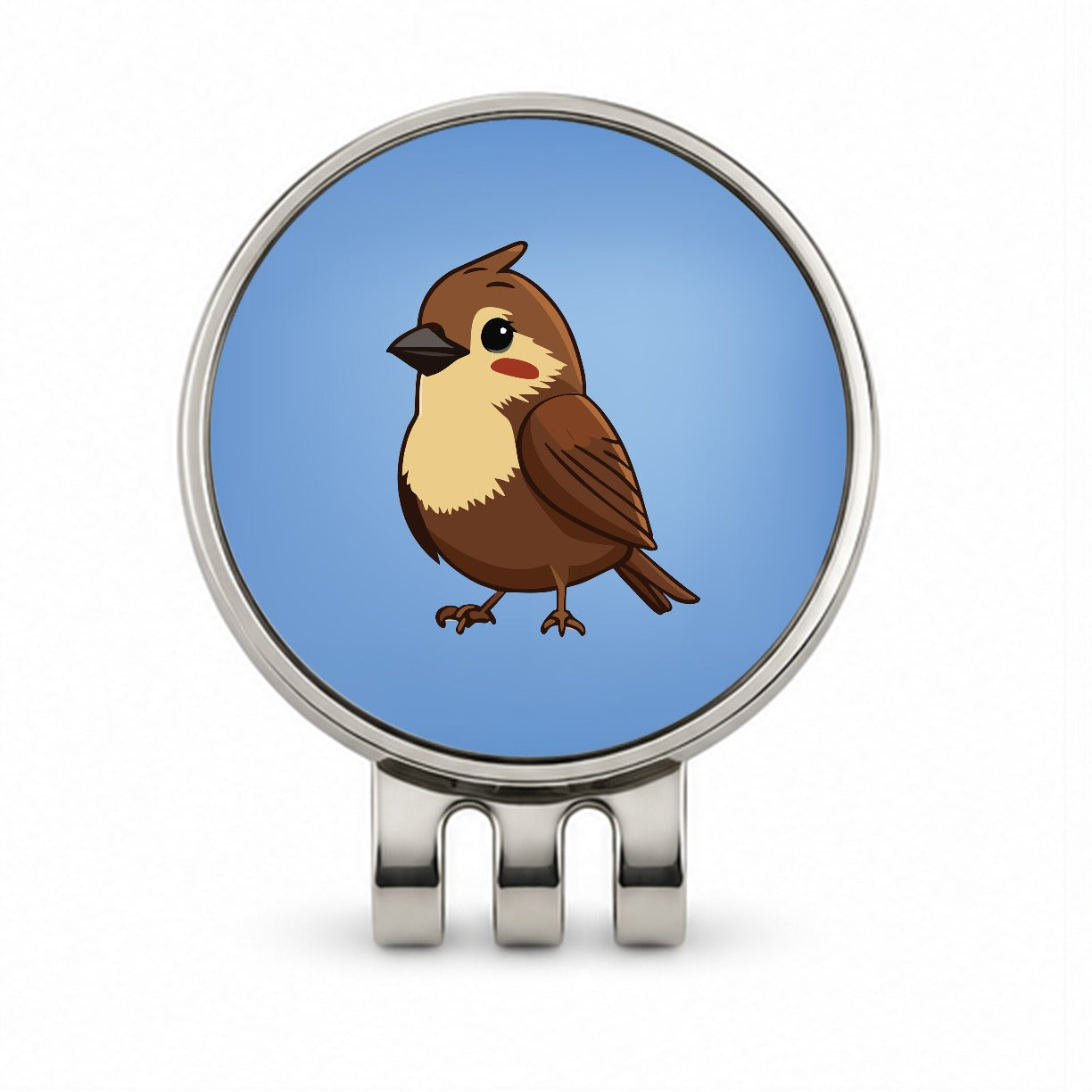 Sparrow Brown Bird Cute Golf Hat Clip with Ball Marker