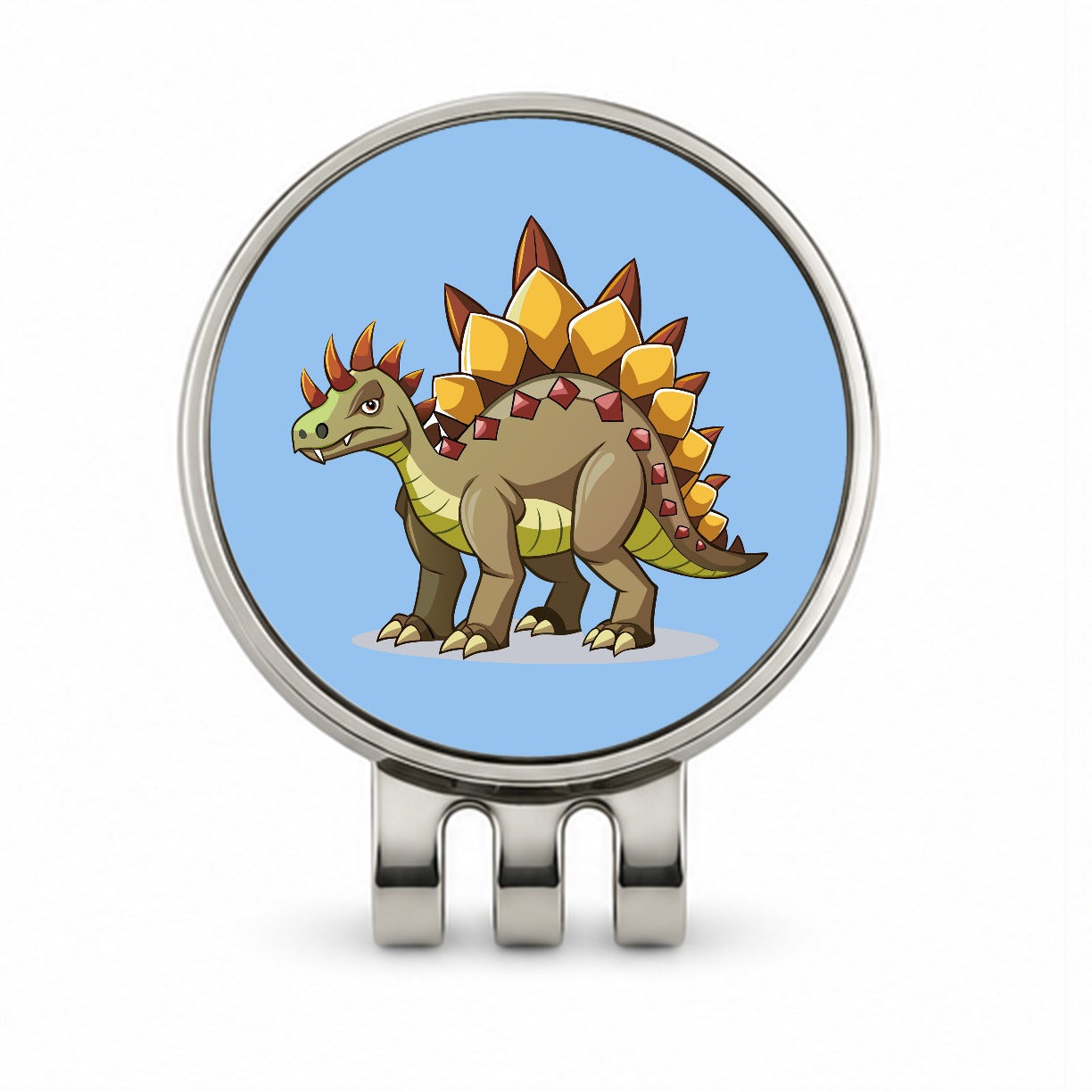 Stegosaurus Dinosaur Golf Hat Clip with Ball Marker