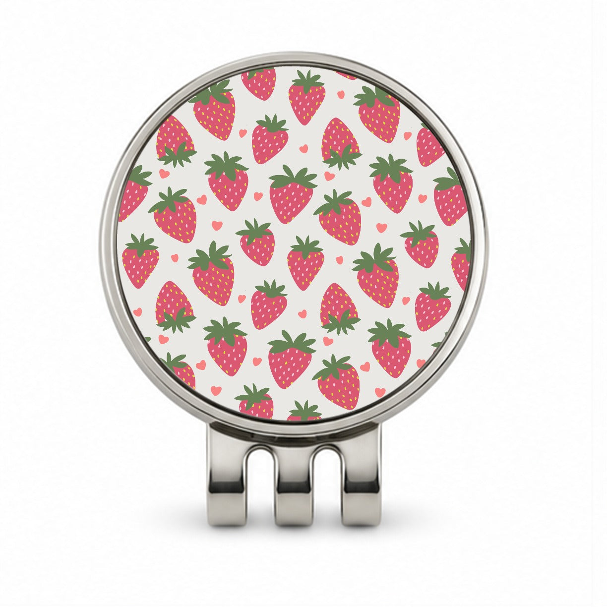 Strawberries Strawberry Hearts Pattern Golf Hat Clip with Ball Marker