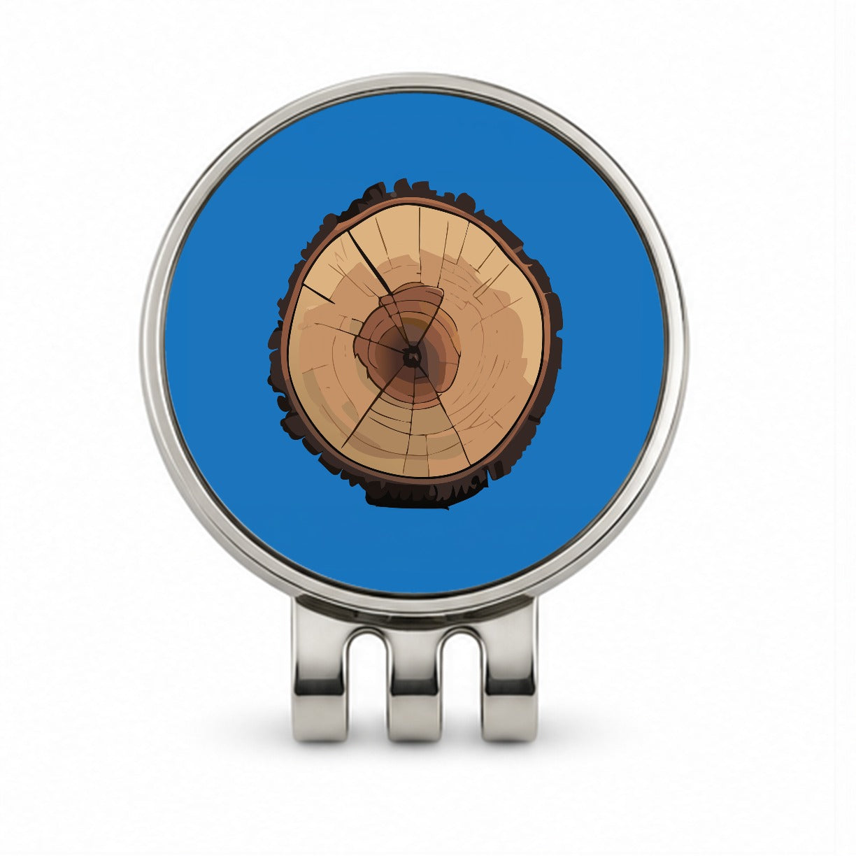 Tree Ring Slice Golf Hat Clip with Ball Marker