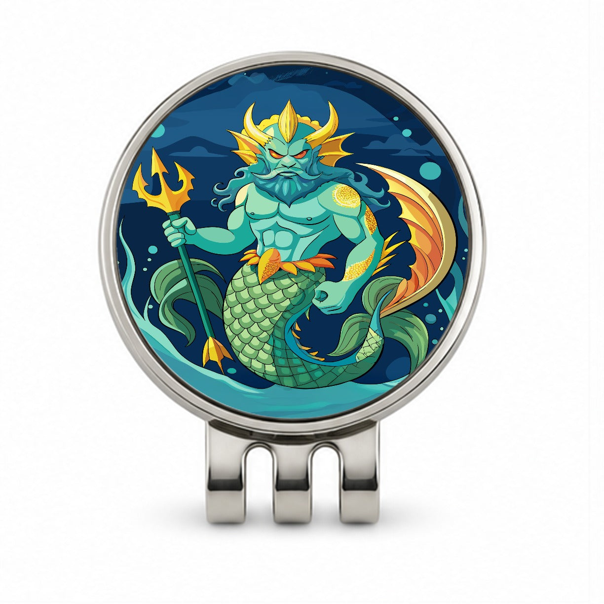 Triton Sea God Greek Mythology Golf Hat Clip with Ball Marker