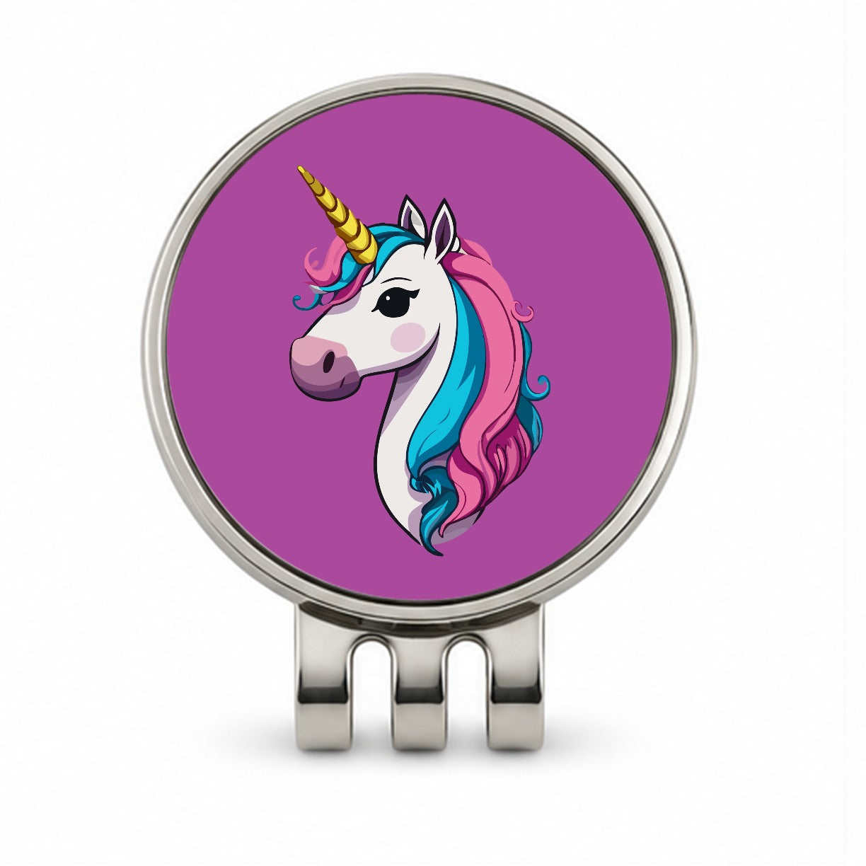 Unicorn Head Beautiful Golf Hat Clip with Ball Marker