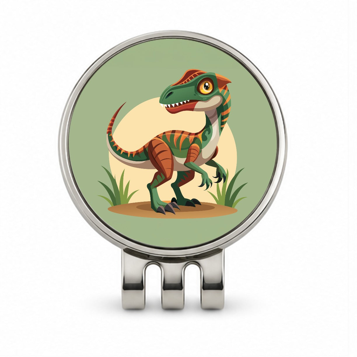 Velociraptor Dinosaur Golf Hat Clip with Ball Marker