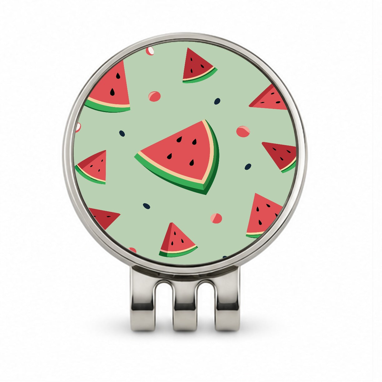 Watermelon Scattered Fruit Golf Hat Clip with Ball Marker