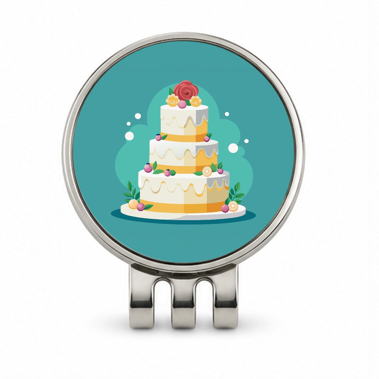 Wedding Cake Marriage Love Anniversary Golf Hat Clip with Ball Marker