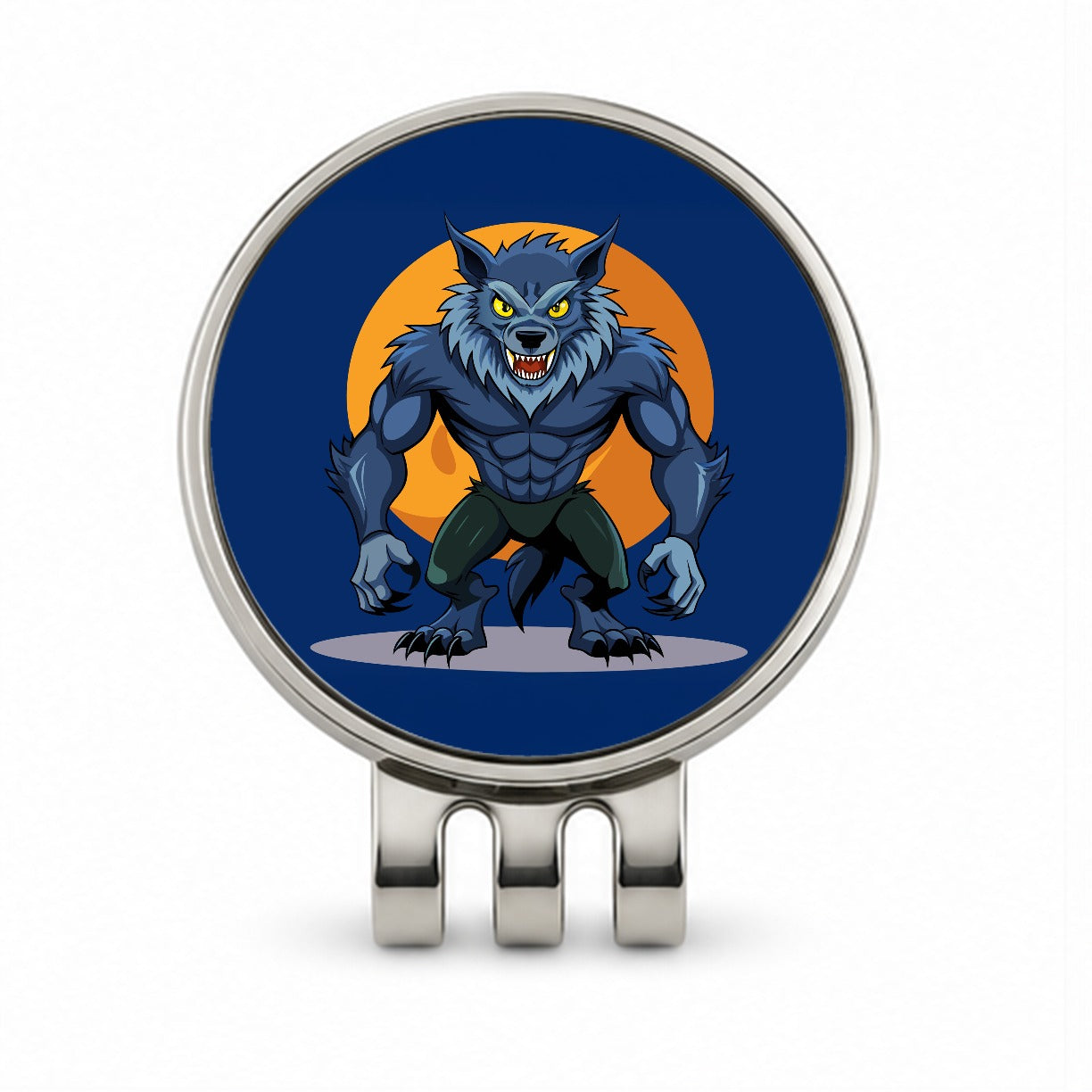 Werewolf Scary Golf Hat Clip with Ball Marker