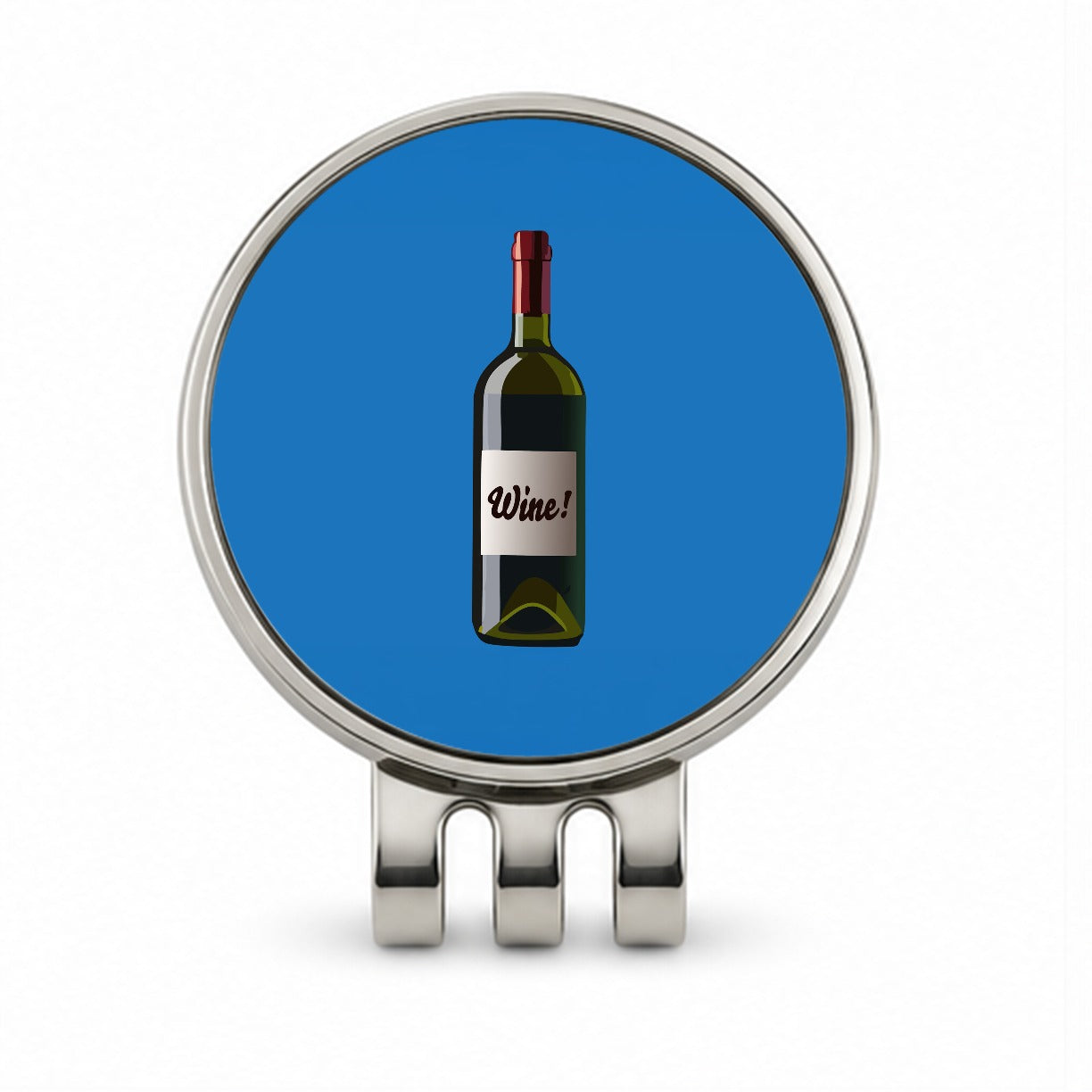 Wine Bottle Golf Hat Clip with Ball Marker