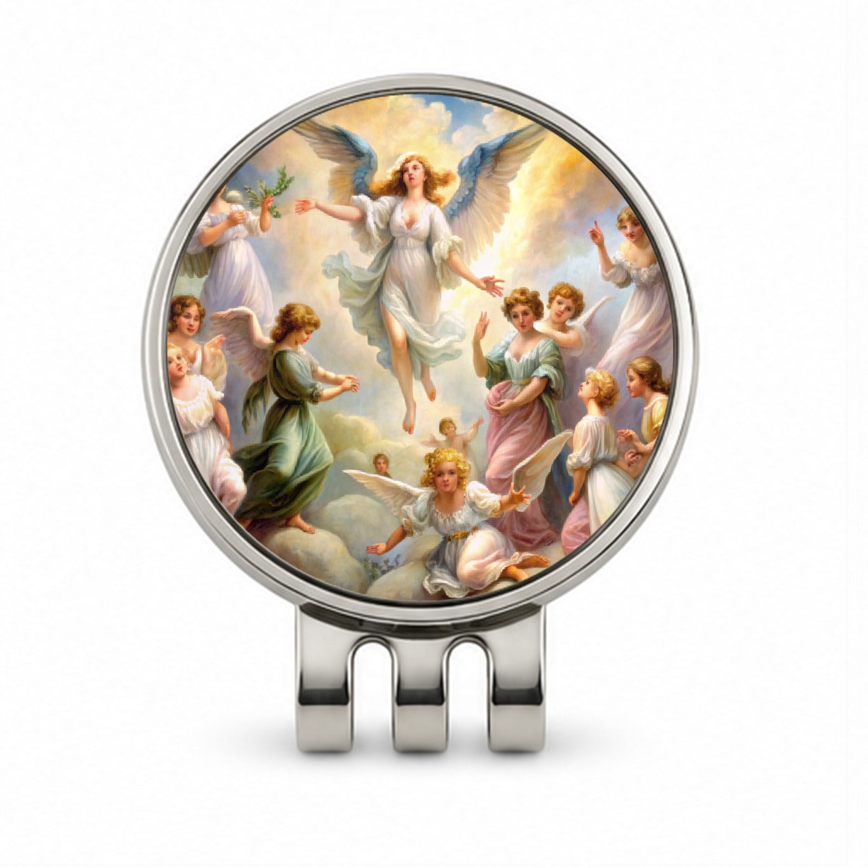 Angels Painting Watercolor Golf Hat Clip with Ball Marker