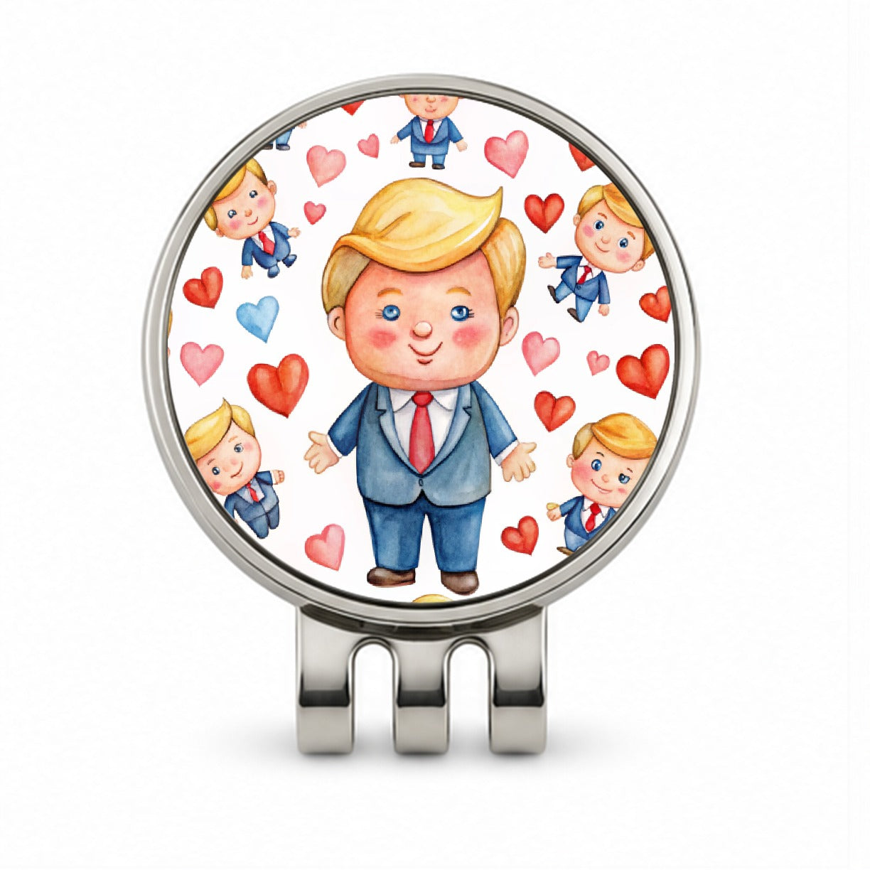 Cute Donald Trumps Hearts Golf Hat Clip with Ball Marker