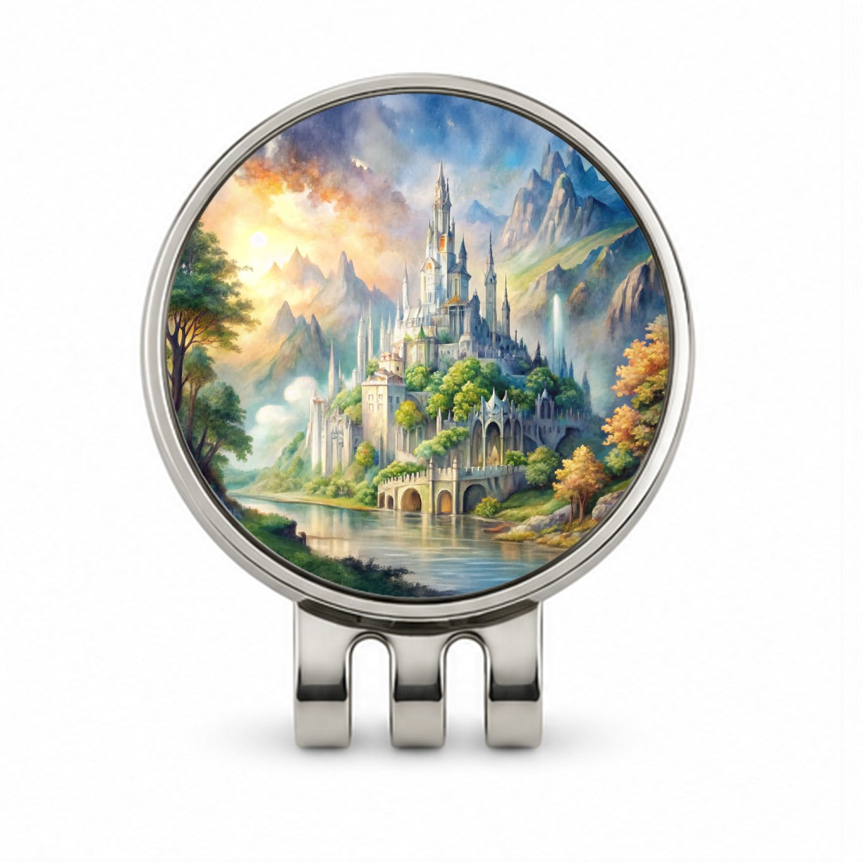 Elves Elvish Beautiful Fantasy Watercolor Golf Hat Clip with Ball Marker
