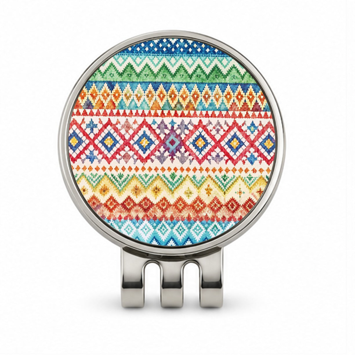 Fair Isle Knitting Sweater Golf Hat Clip with Ball Marker