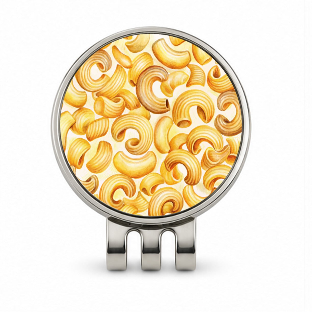 Macaroni Noodles Pasta Watercolor Golf Hat Clip with Ball Marker