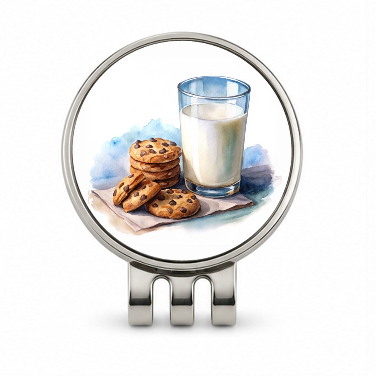 Milk Cookies Watercolor Golf Hat Clip with Ball Marker