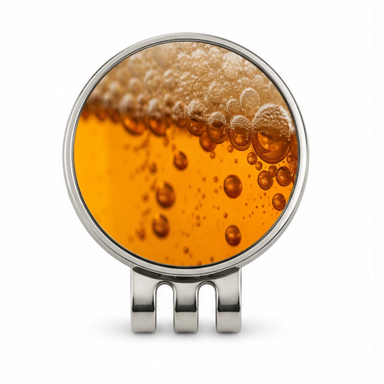 Beer Lager Closeup Foam On Top Funny Golf Hat Clip with Ball Marker