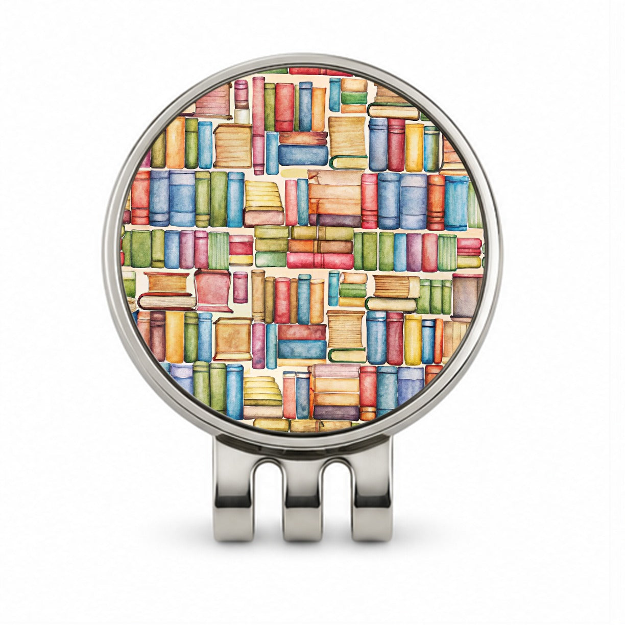 Books Library Reader Reading Golf Hat Clip with Ball Marker