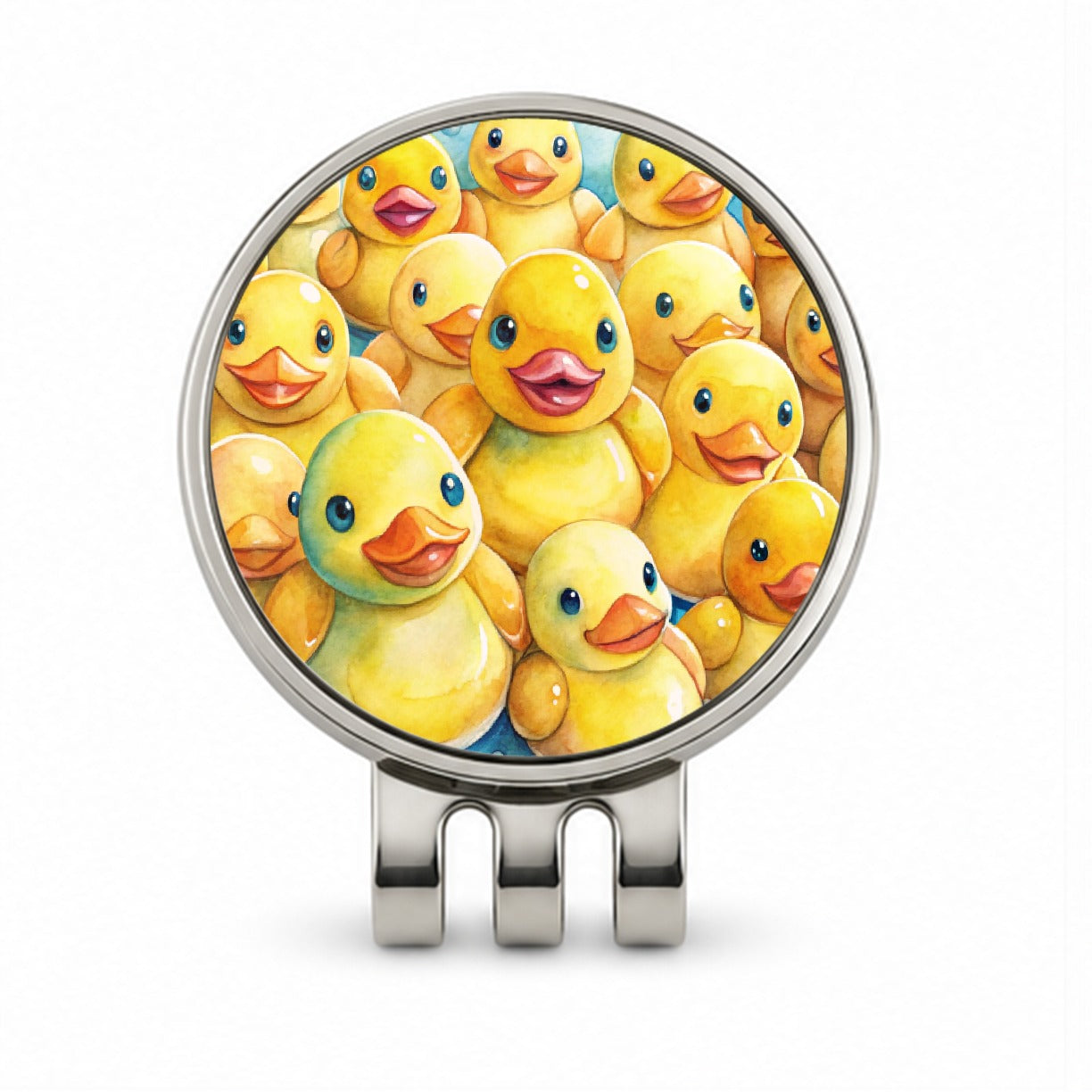 Bunch Of Cute Overlapping Rubber Ducks Golf Hat Clip with Ball Marker