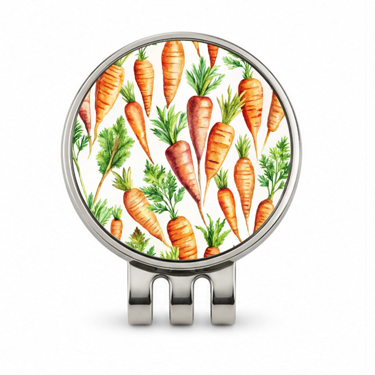 Carrots Vegetables Watercolor Golf Hat Clip with Ball Marker