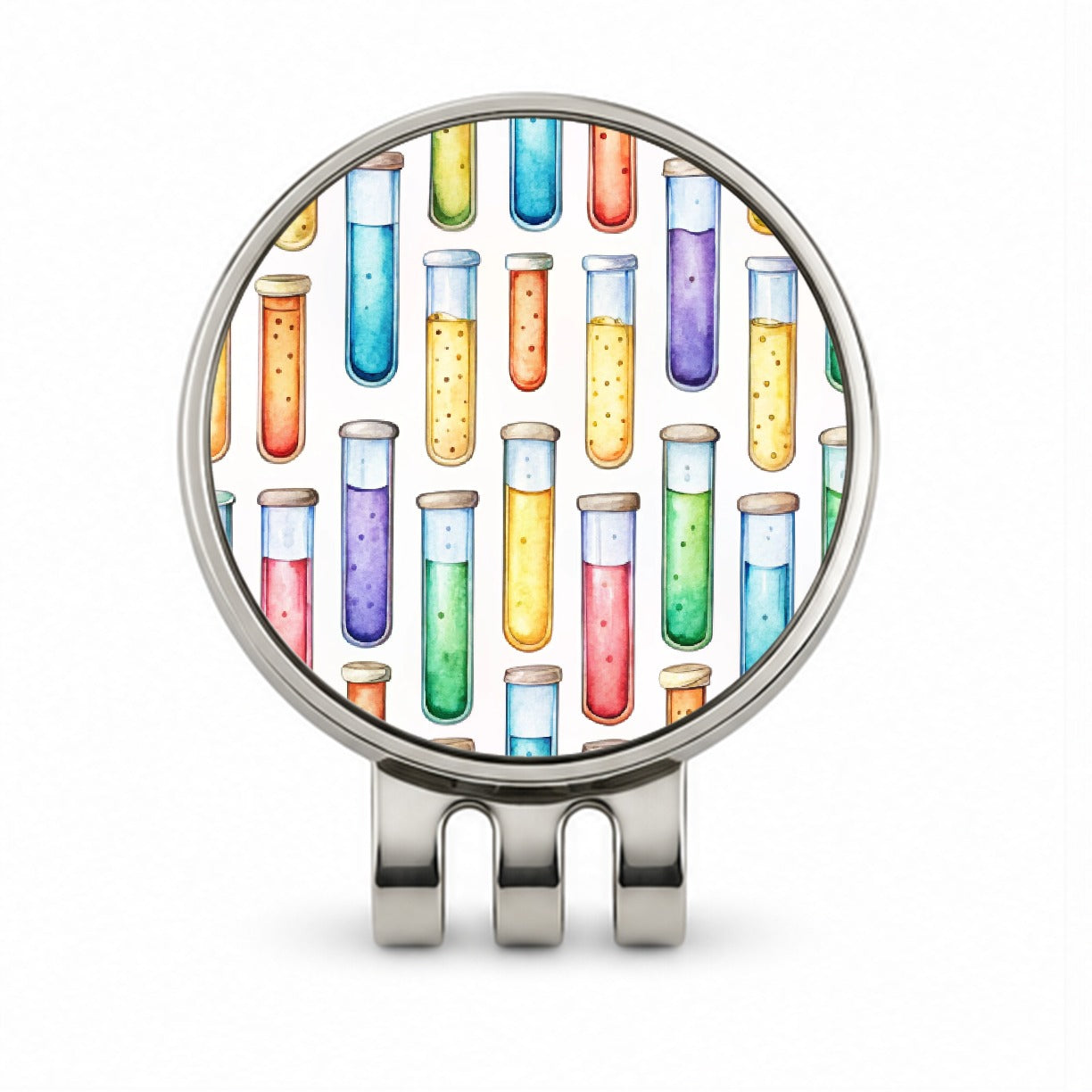 Cartoon Test Tubes Science Teacher Scientist Golf Hat Clip with Ball Marker