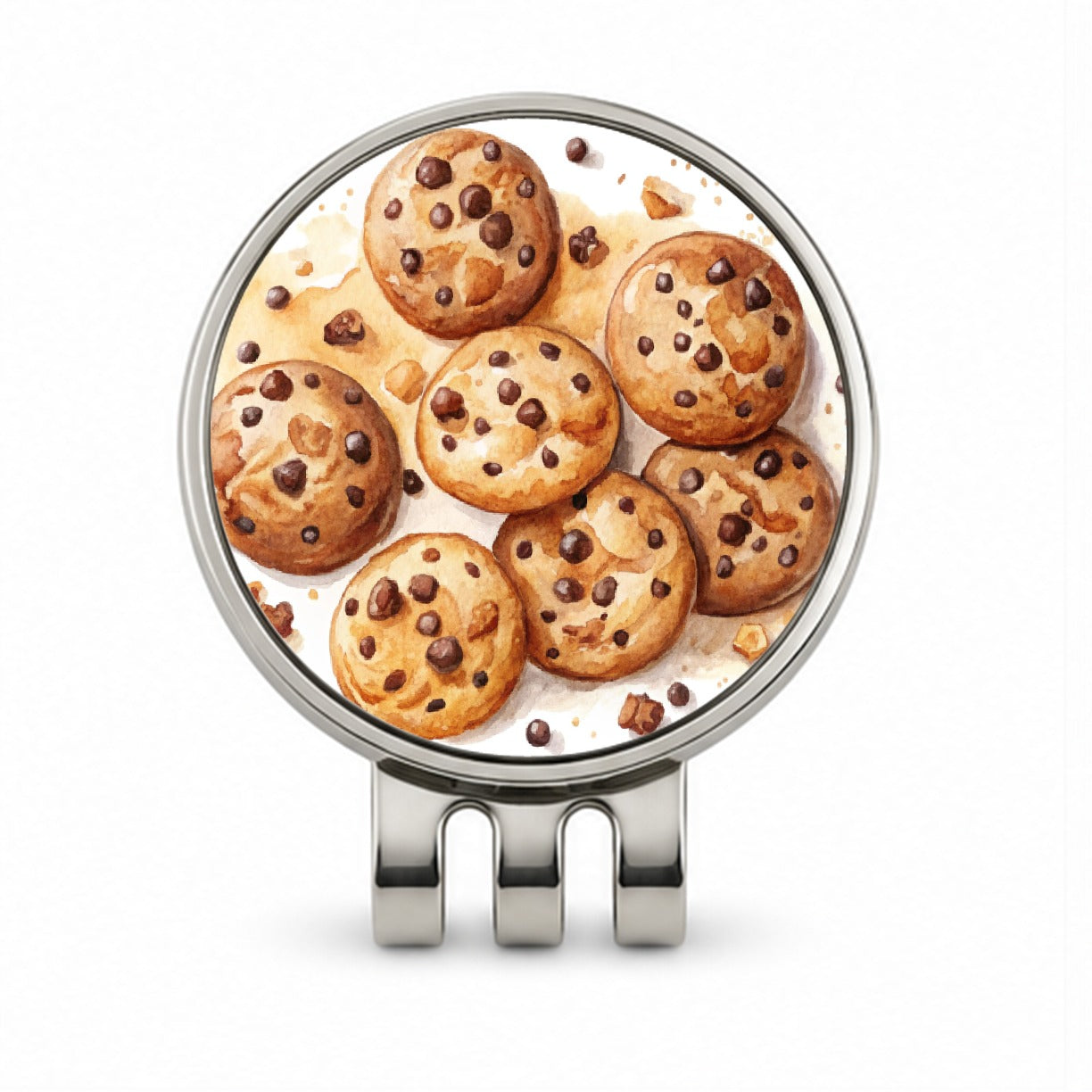 Chocolate Chip Cookies Watercolor Golf Hat Clip with Ball Marker