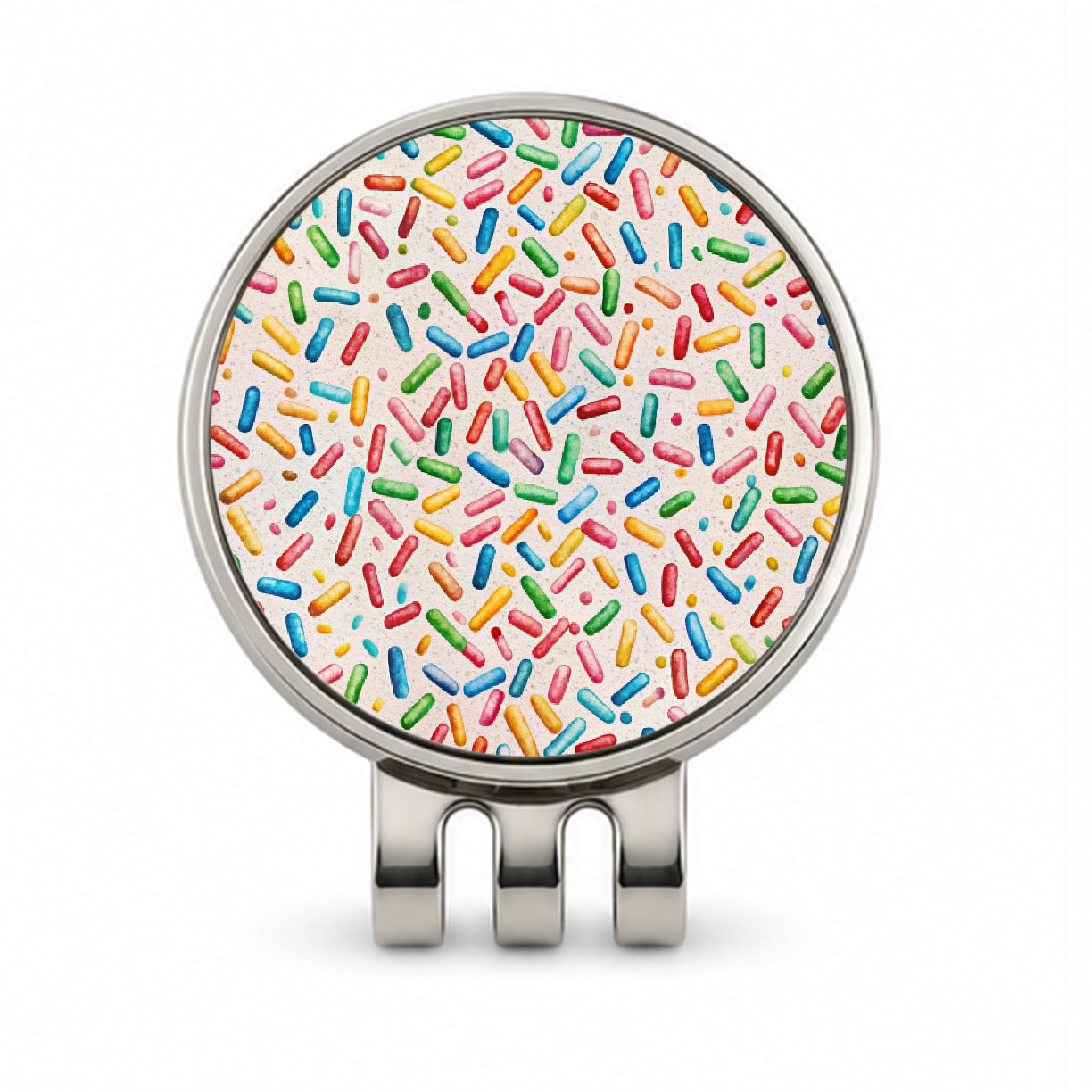 Colorful Sprinkles Ice Cream Donuts Golf Hat Clip with Ball Marker