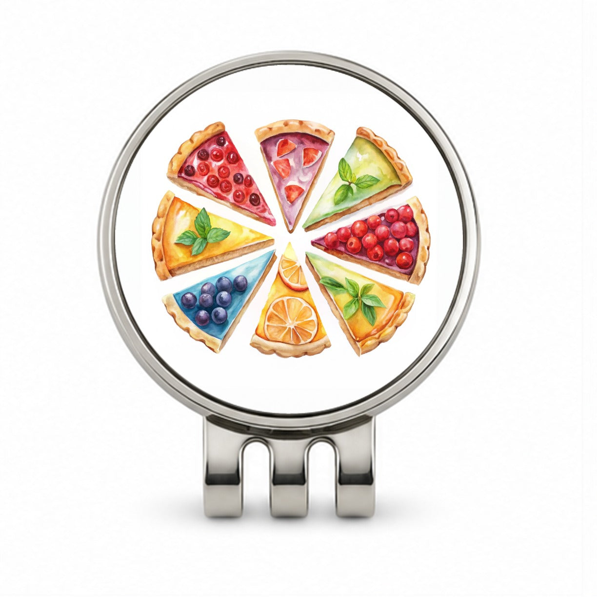 Fruit Pie Slices Golf Hat Clip with Ball Marker