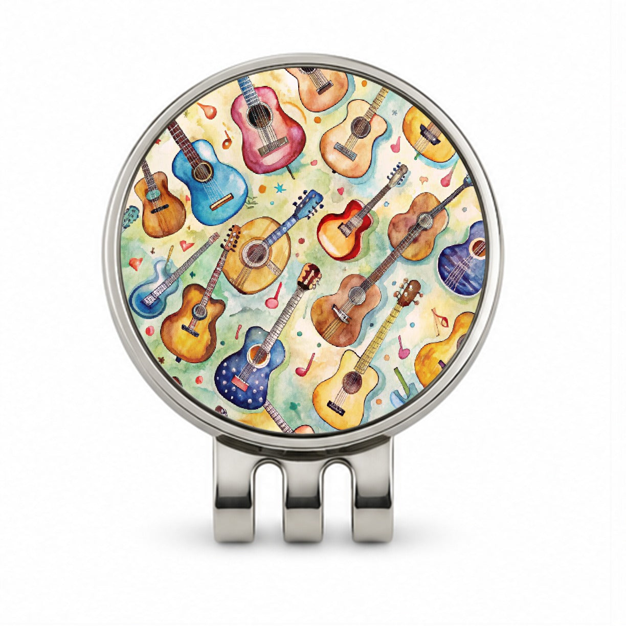 Guitars Artistic Colorful Music Golf Hat Clip with Ball Marker