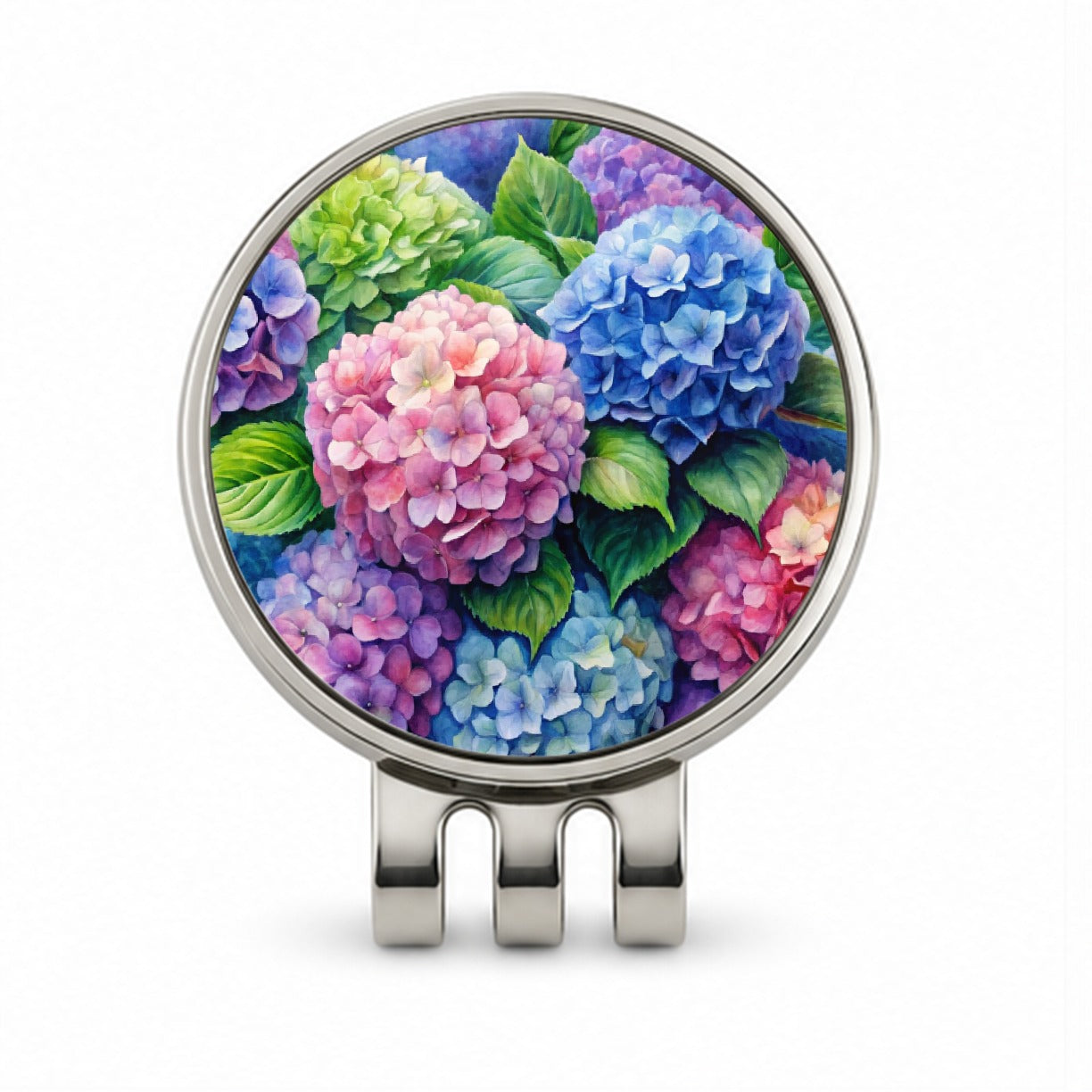 Hydrangeas Colorful Flowers Beautiful Golf Hat Clip with Ball Marker