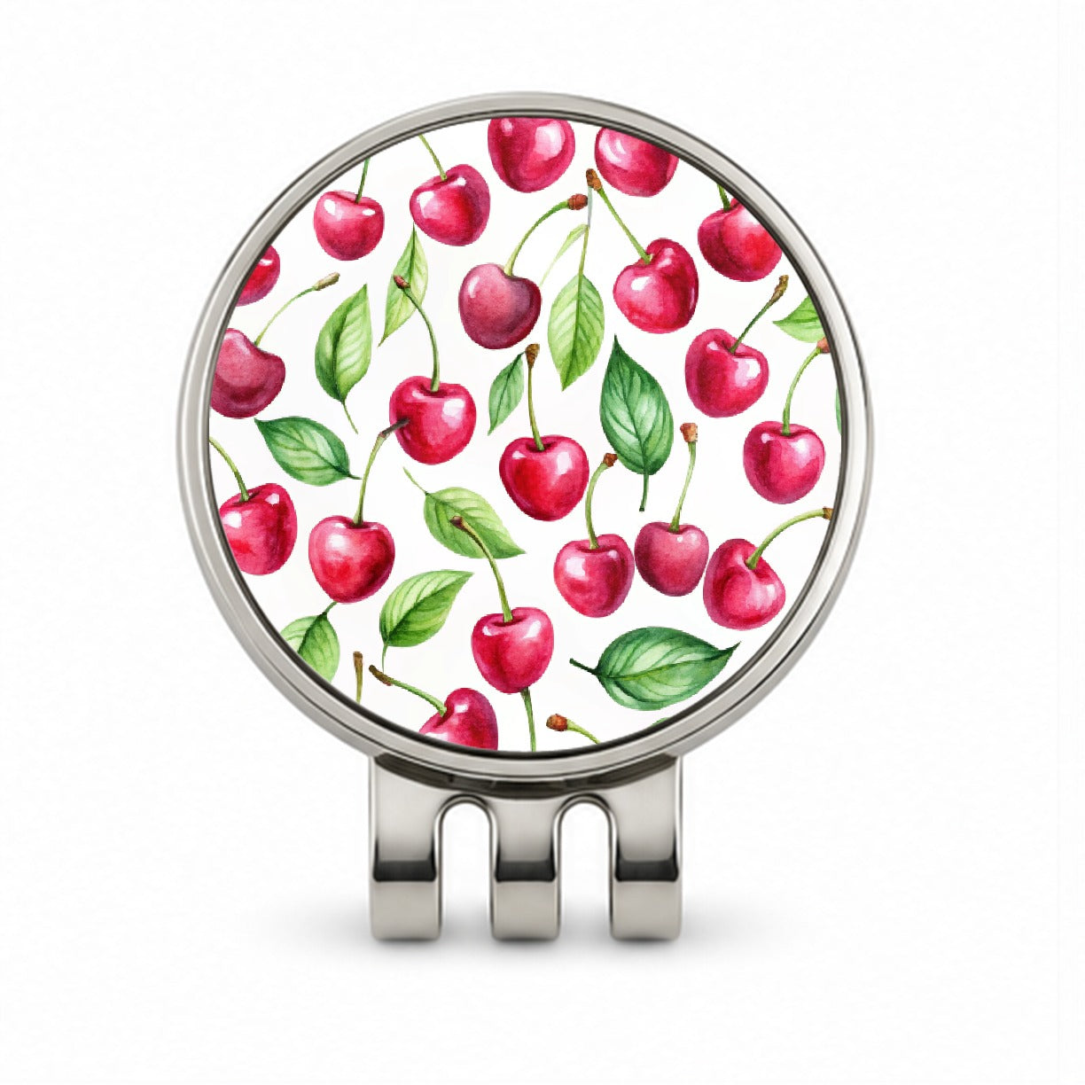 Lots Of Cherries Golf Hat Clip with Ball Marker