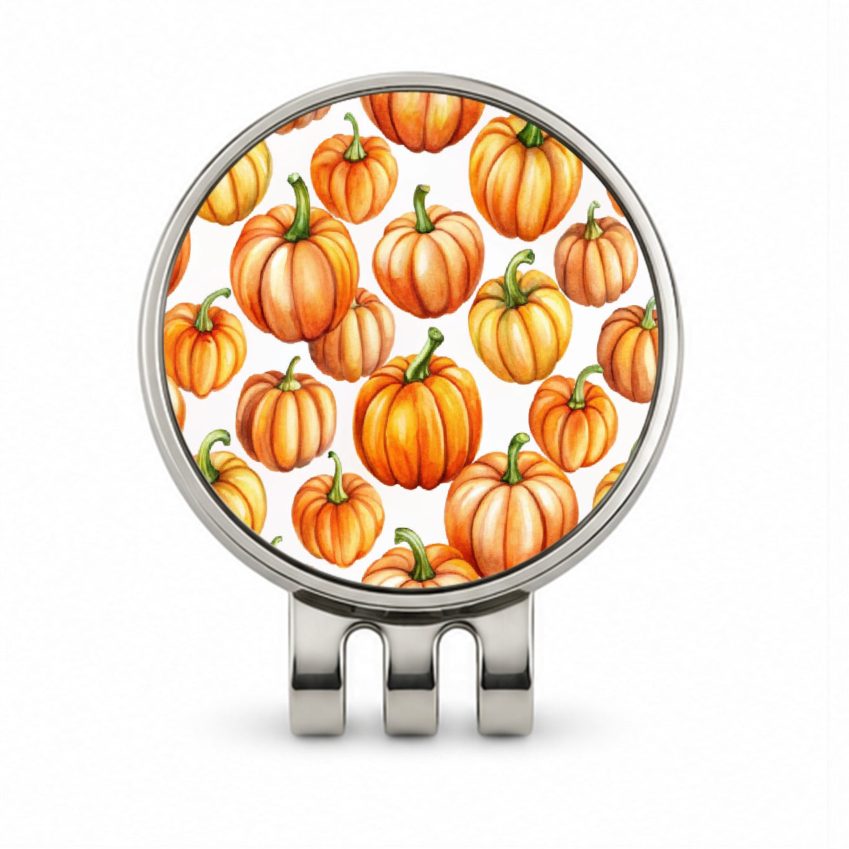 Lots Of Orange Pumpkins Fall Autumn Halloween Golf Hat Clip with Ball Marker