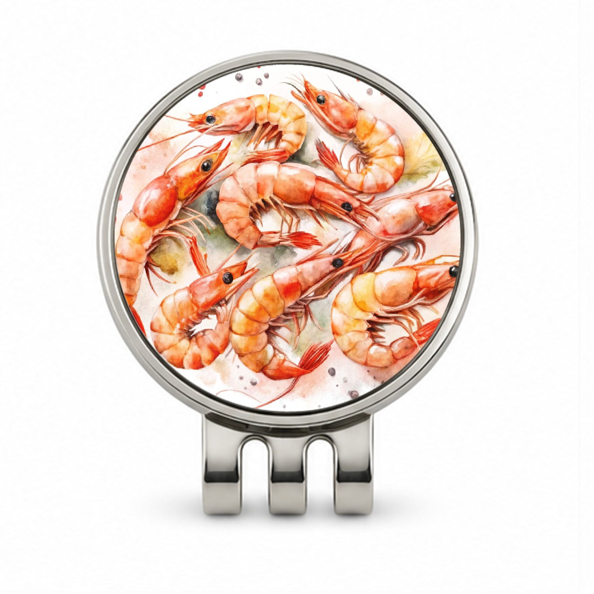 Lots Of Shrimp Golf Hat Clip with Ball Marker