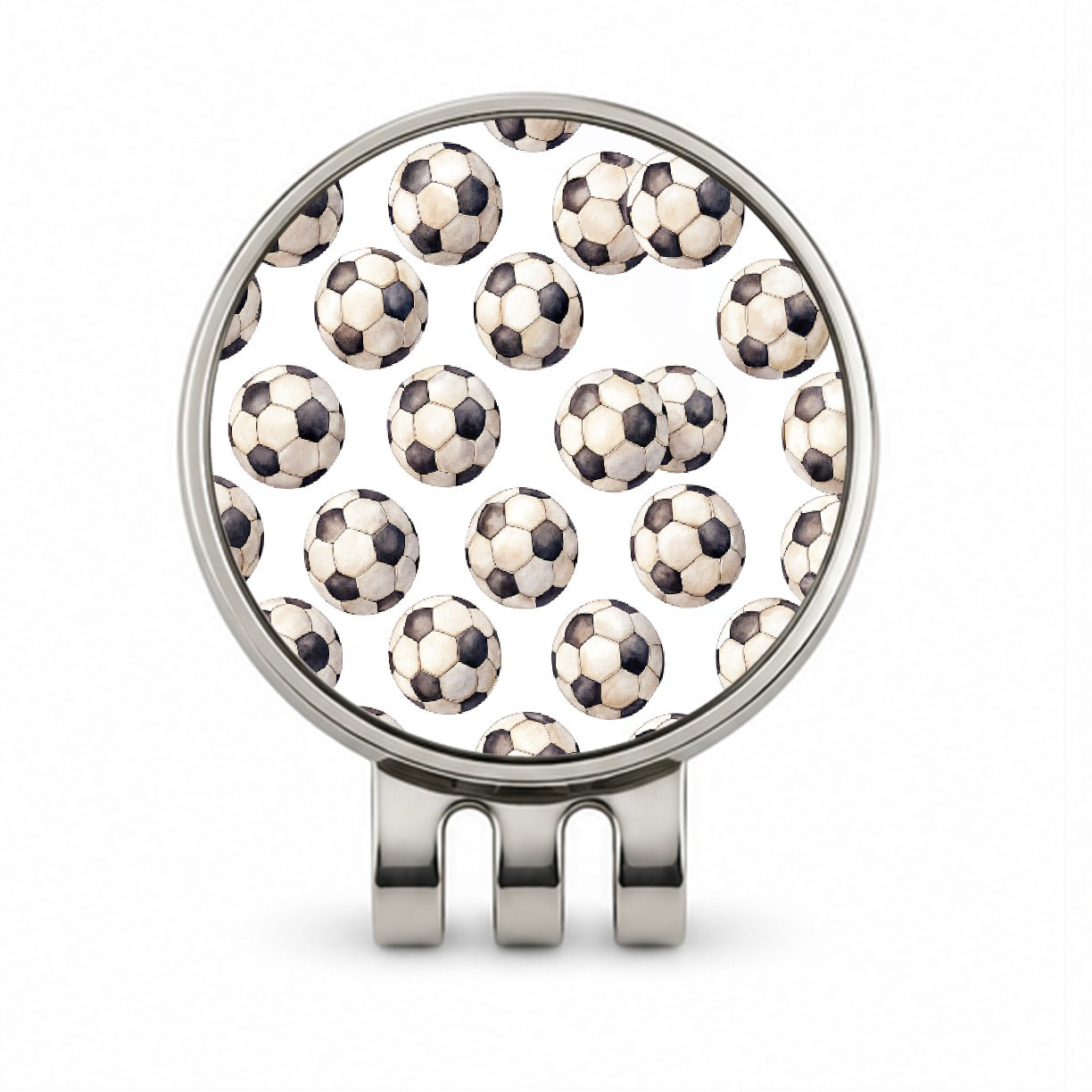 Lots Of Soccer Balls Footballs Golf Hat Clip with Ball Marker