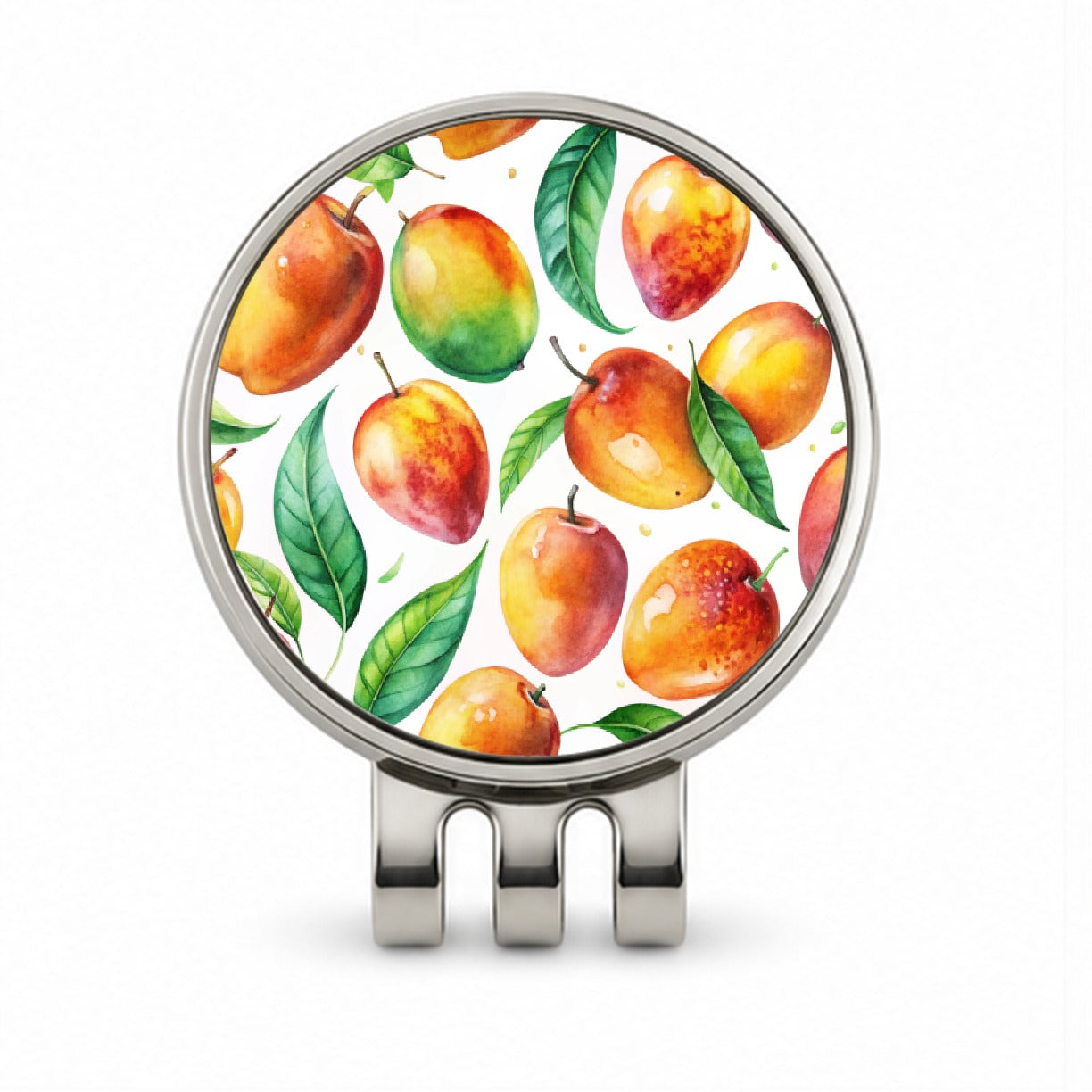 Mangos Fruit Watercolor Golf Hat Clip with Ball Marker