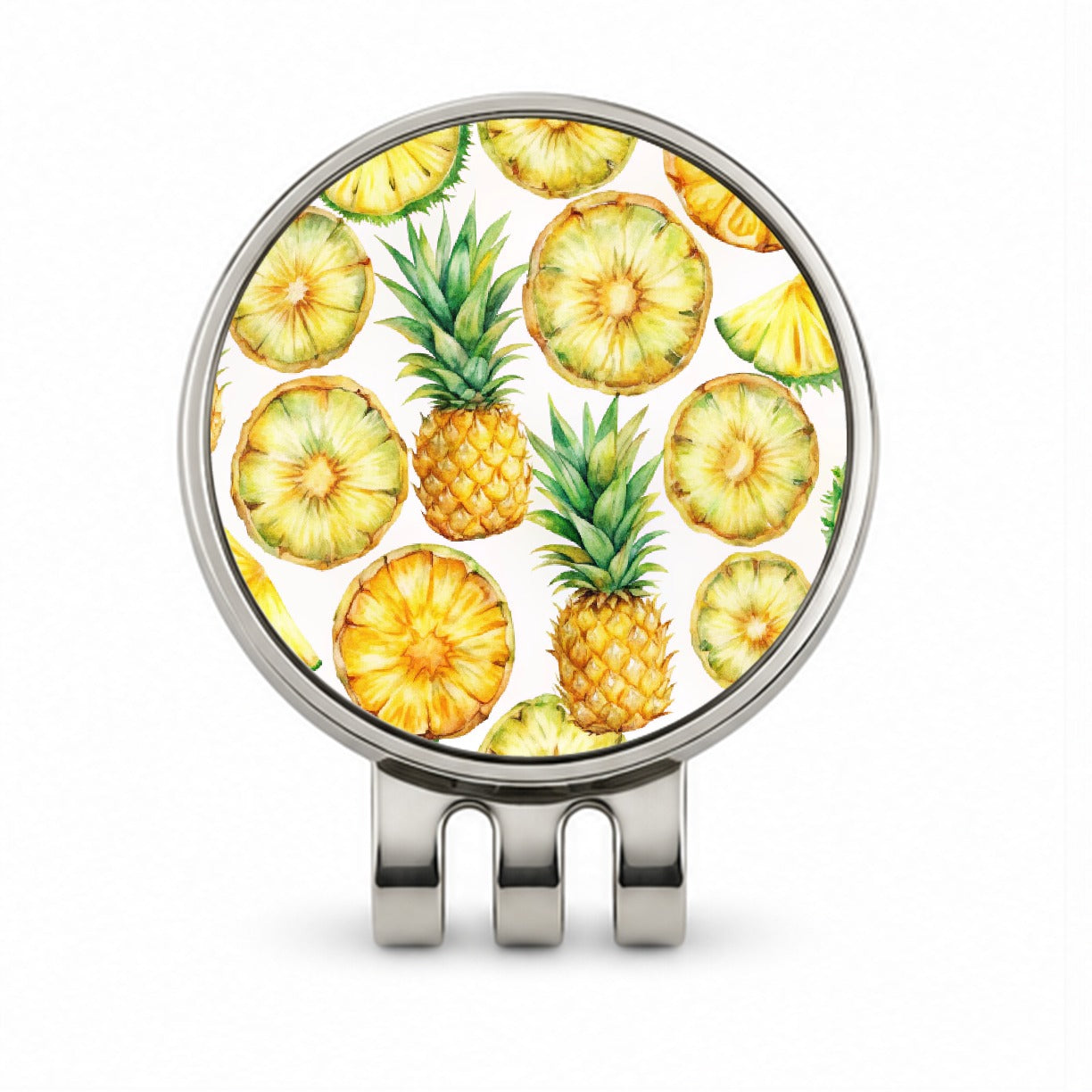 Pineapple Slices Fruit Golf Hat Clip with Ball Marker