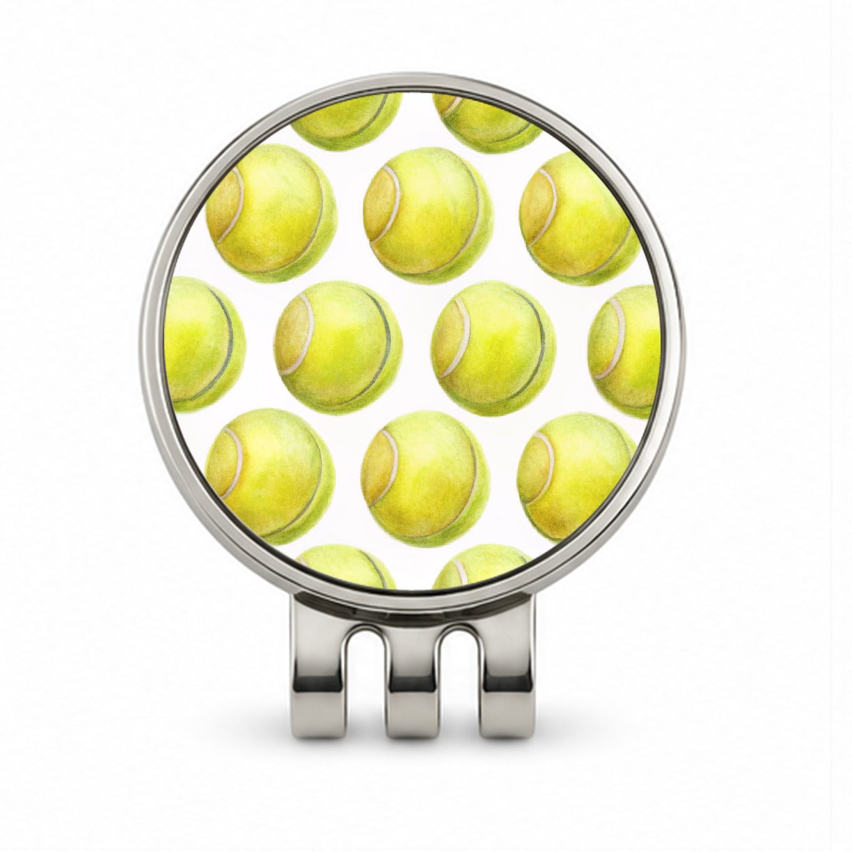 Tennis Balls In A Row Golf Hat Clip with Ball Marker