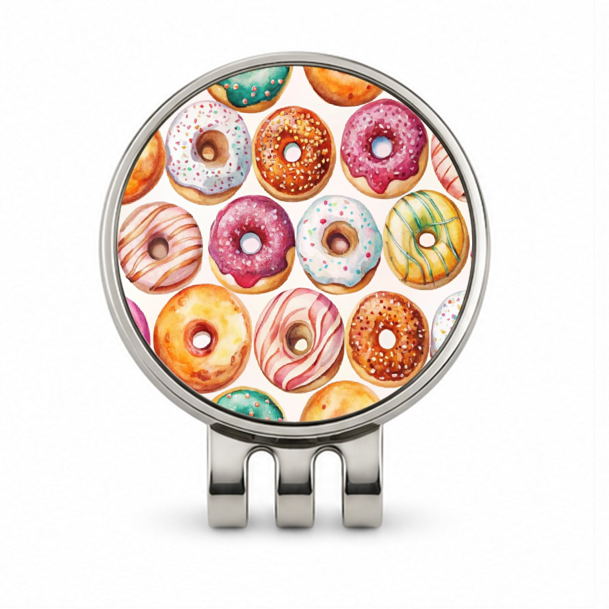 Variety Of Donuts Golf Hat Clip with Ball Marker