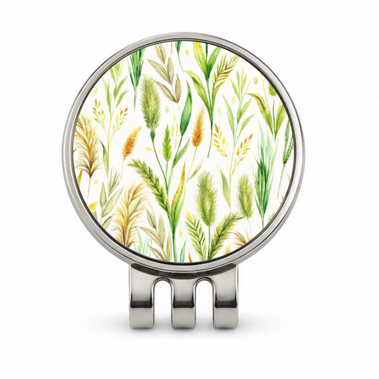 Wild Grasses Golf Hat Clip with Ball Marker