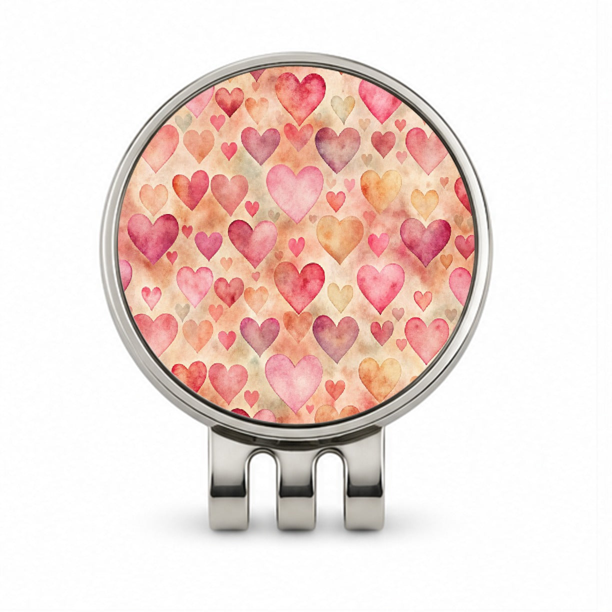 Antique Valentine's Day Hearts Pattern Golf Hat Clip with Ball Marker