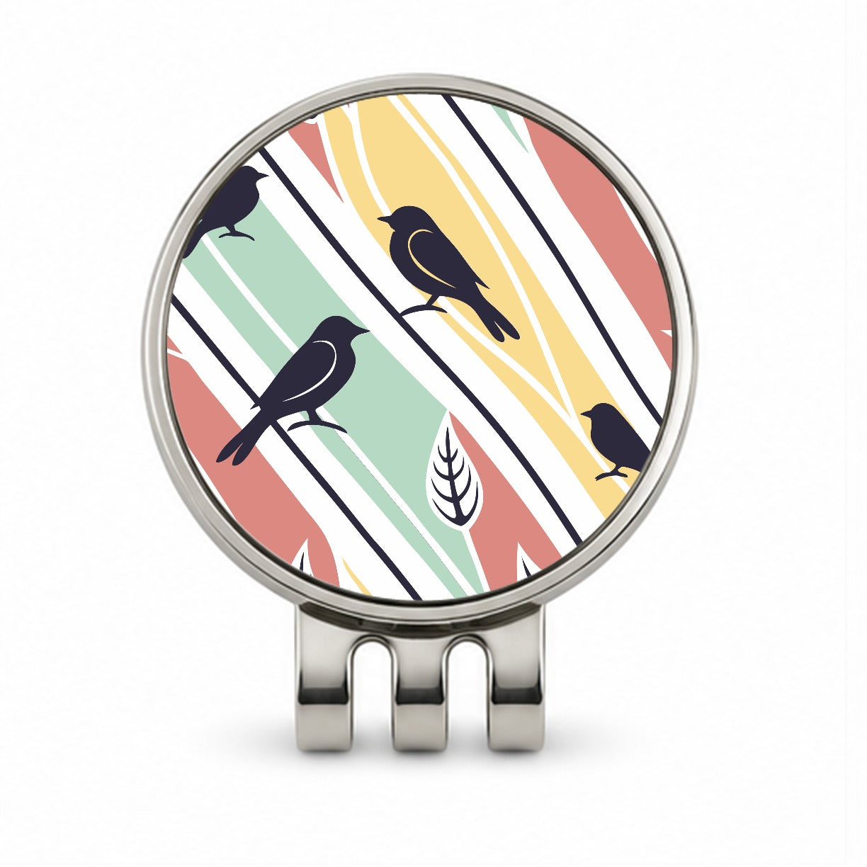 Birds And Trees Abstract Golf Hat Clip with Ball Marker