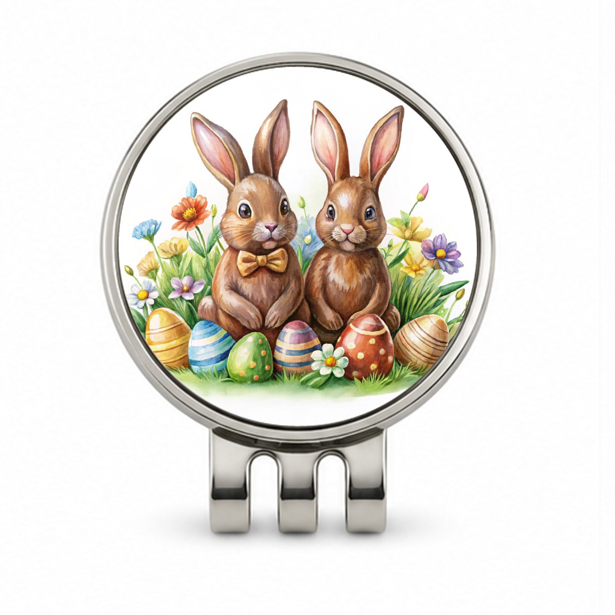 Chocolate Easter Bunnies Rabbits Cute Golf Hat Clip with Ball Marker