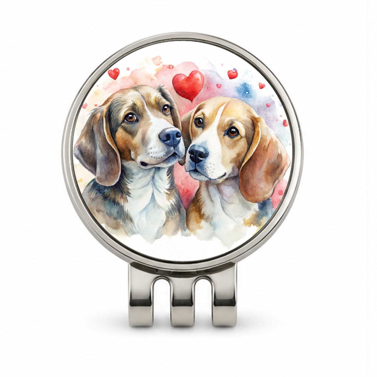 Dogs In Love Valentine's Day Beagles Golf Hat Clip with Ball Marker