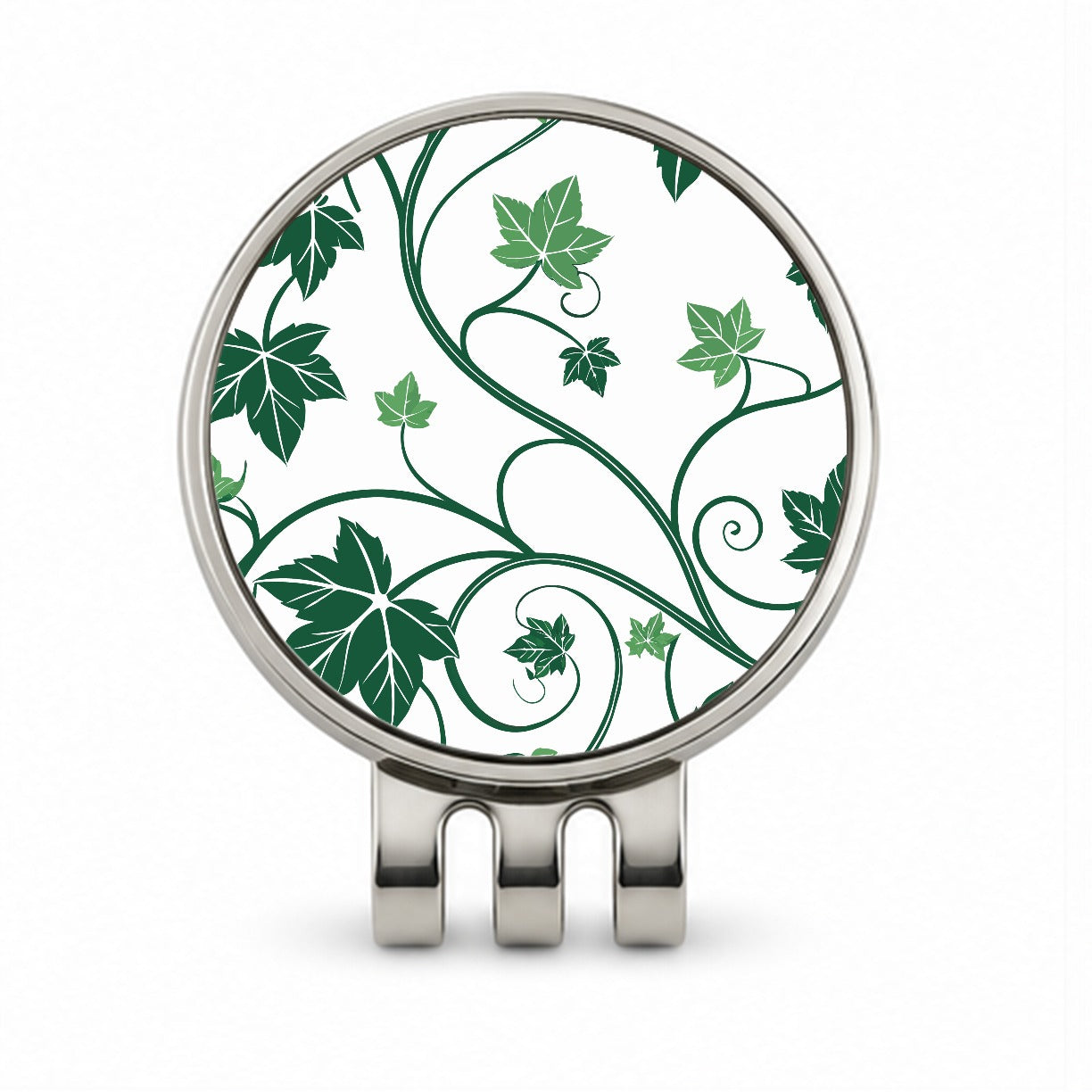 Green Ivy Vines Golf Hat Clip with Ball Marker